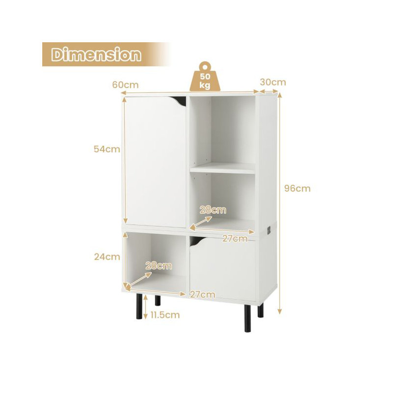 96cm H x 60cm W Metal Bookcase