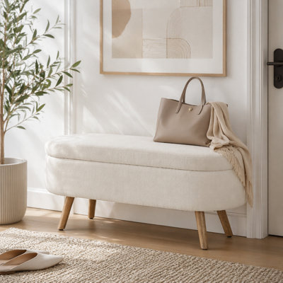 Banc de rangement avec repose-pieds ovale