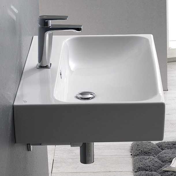 CeraStyle By Nameeks Pinto 18.11'' White Ceramic Rectangular Bathroom Sink with Overflow