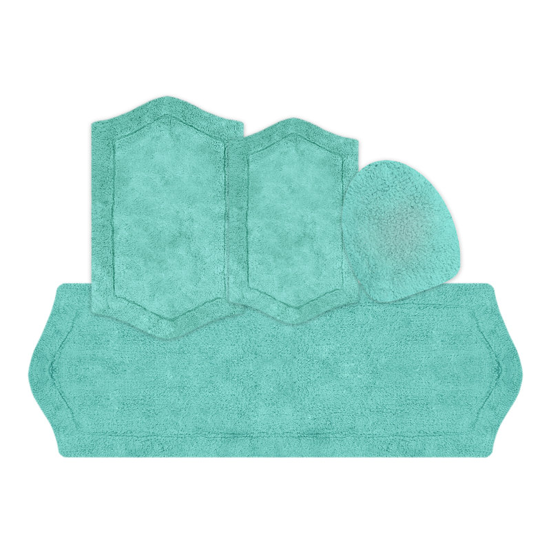 Tapis pour salle de bain Delean, Turquoise
