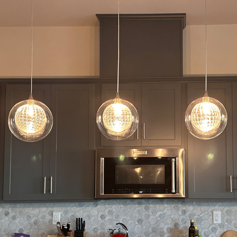 Luminaire suspendu sphère 1 lumière Reflection Breeze, Nickel