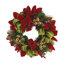 26" Holiday Wreath with Festive Leaves, Ornaments and Bows