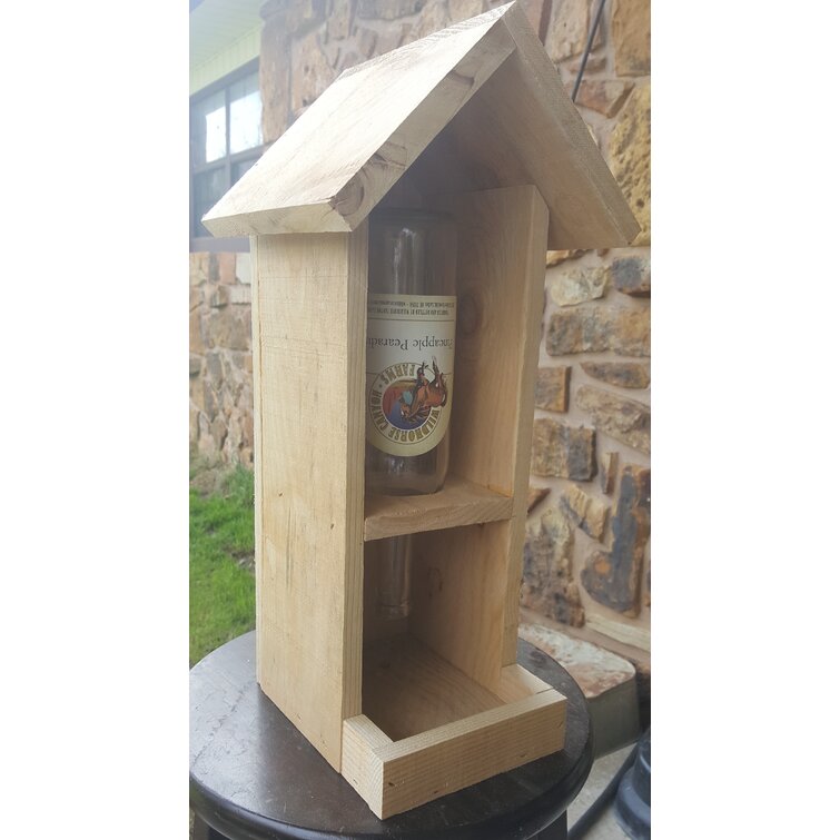 Birdhousesbymark Wood Freestanding Tube Bird Feeder 