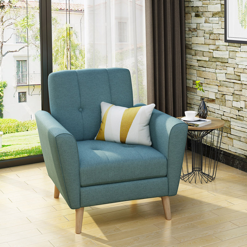 Fauteuil club Mid Century, Bleu