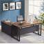 Bureau de direction en L avec classeur mobile de 47 po, grand bureau d'ordinateur de bureau à domicile avec rangement