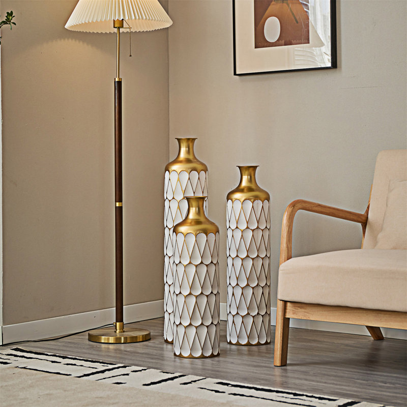 Ensemble de 3 vases de plancher en métal