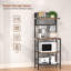 60 cm Wide 4-Tier Baker's Rack with Microwave Shelf and 6 Hooks