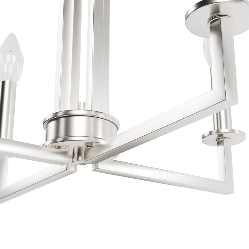 4 - Light Candle Style Bulb Pendant, Brushed Nickel