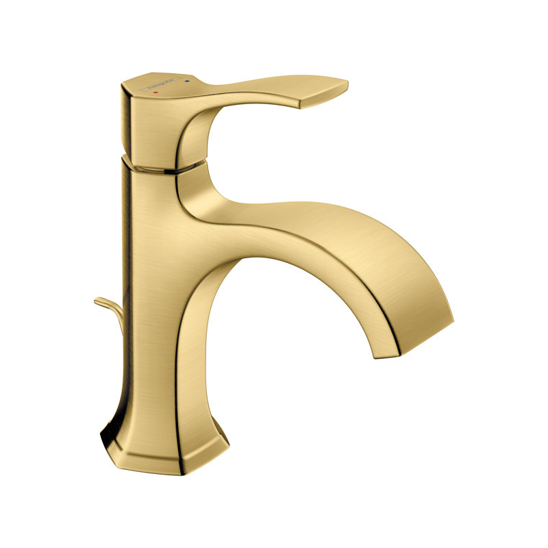 Locarno Single Hole Bathroom Faucet with Drain Assembly, Brushed Gold Optic