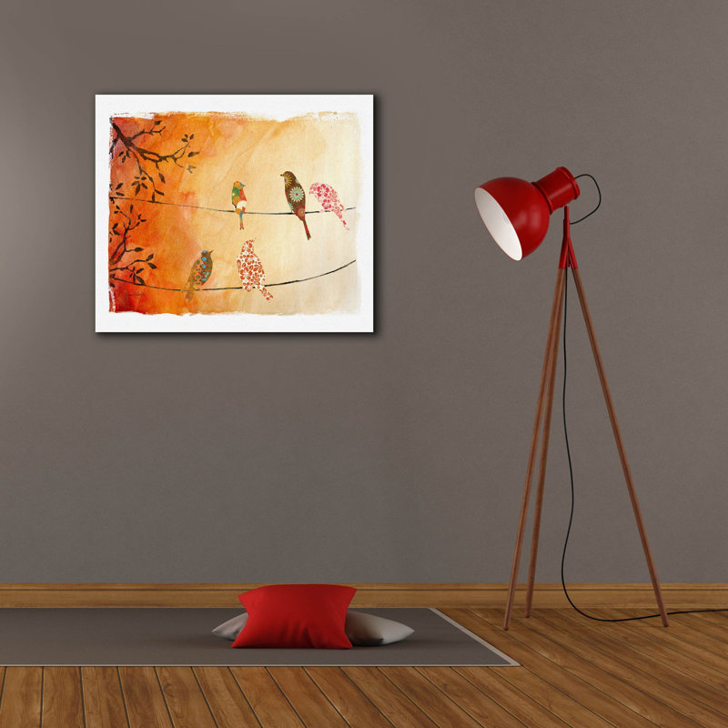  «Folkbirds» par Jean Plout, art mural sur toile, 30 po x 26 po, 30"x26"