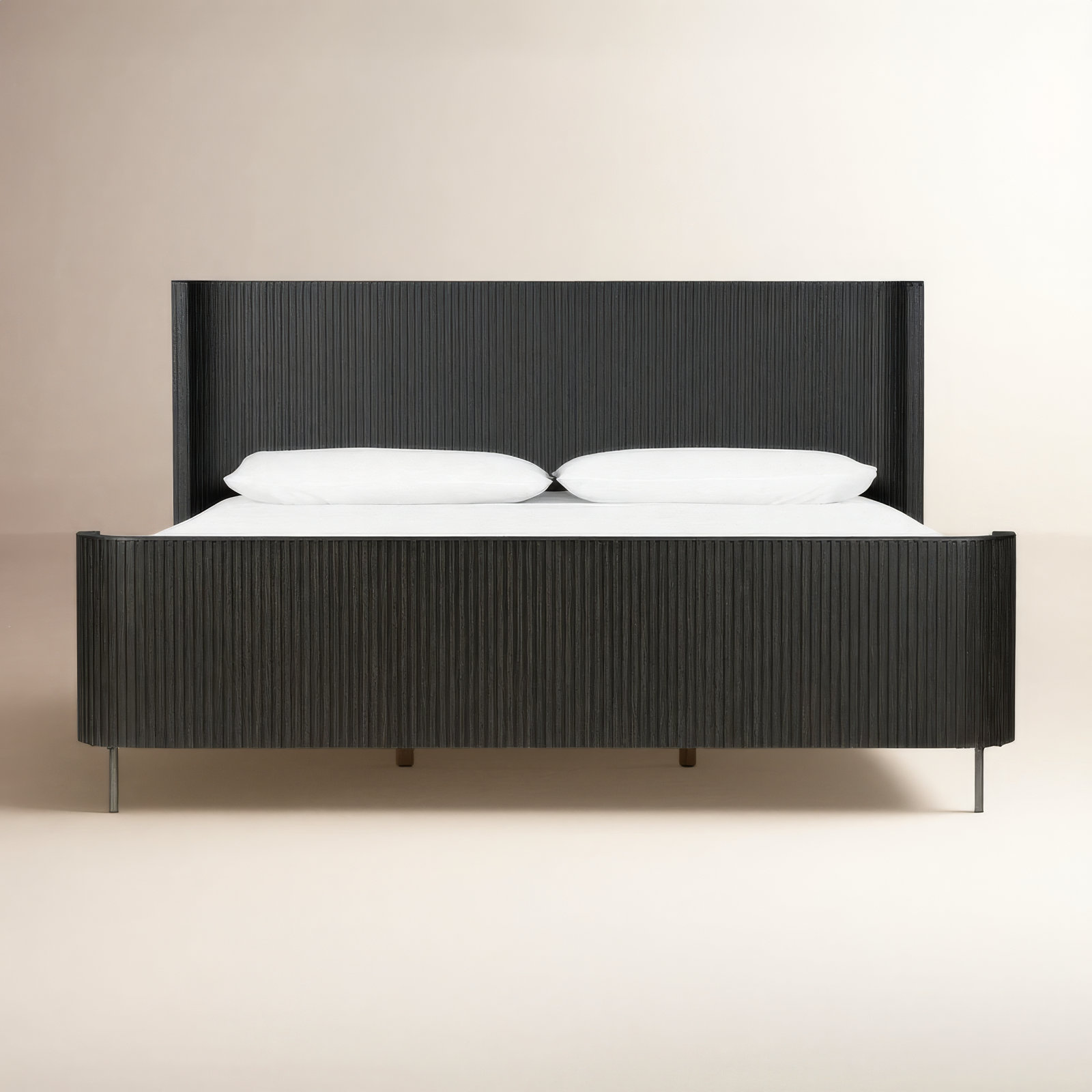 Geira Solid Wood, Manufactured Wood Wingback Bed, King