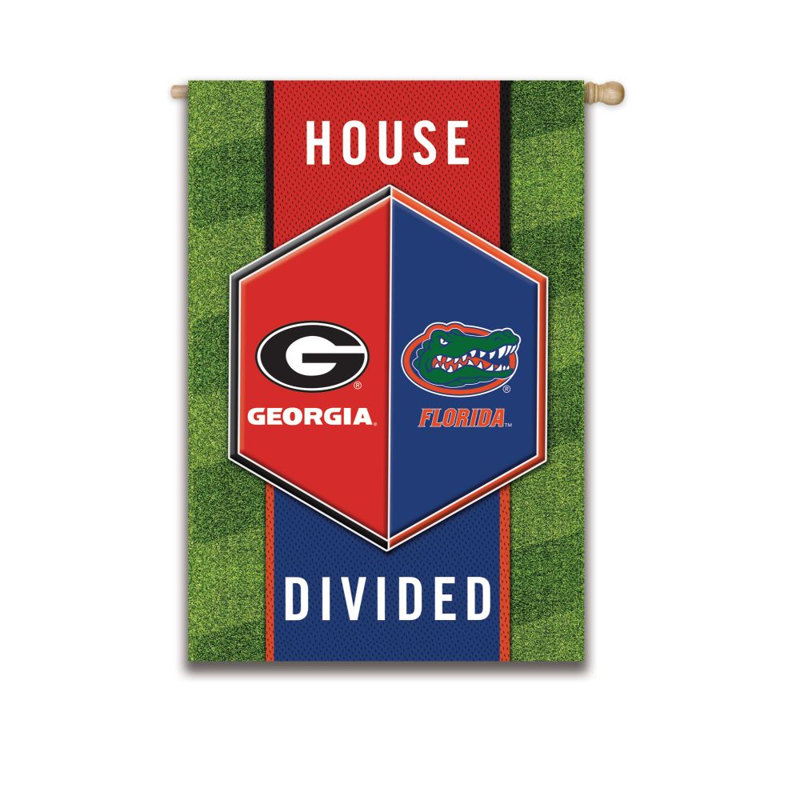Polyester 44 x 28 po ncaa 2 côtés drapeau maison, Université de Floride / Université de Géorgie