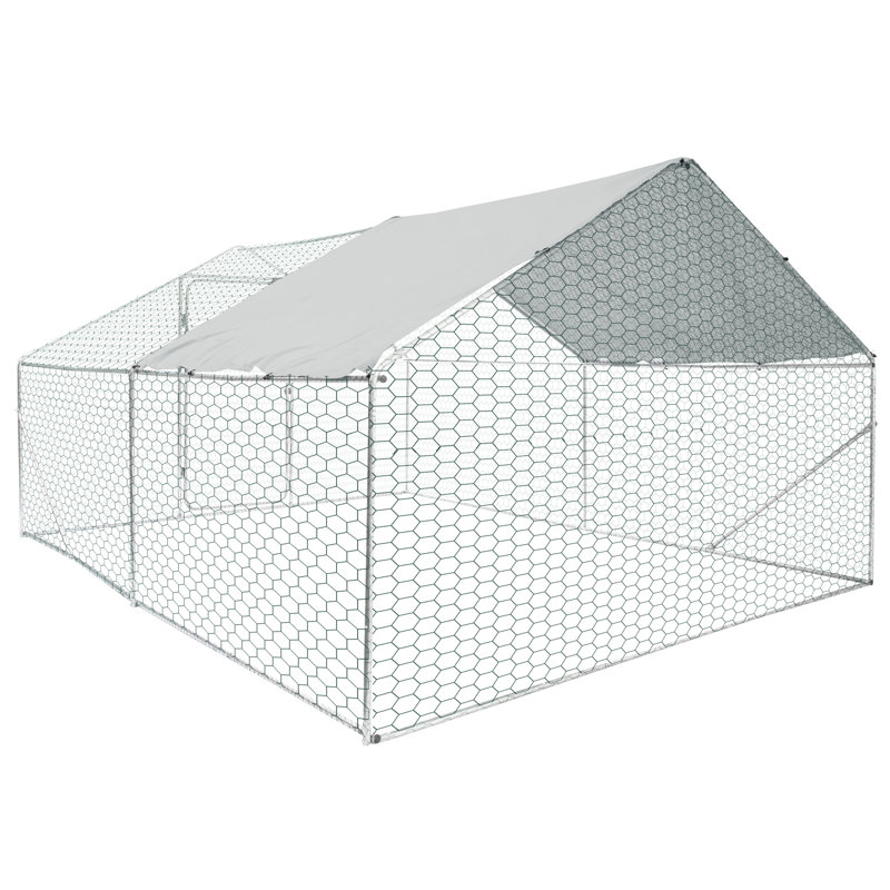 Cage à poulet en métal 13 x 10 x 6 pi, environnement équilibré pour les poulets