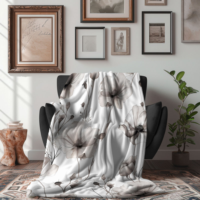 Bare Boho Botanicals - Couverture sherpa de qualité supérieure 1 pièce, Lit simple
