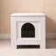 Enceinte de litière blanche en bois avec porte de grange, en blanc