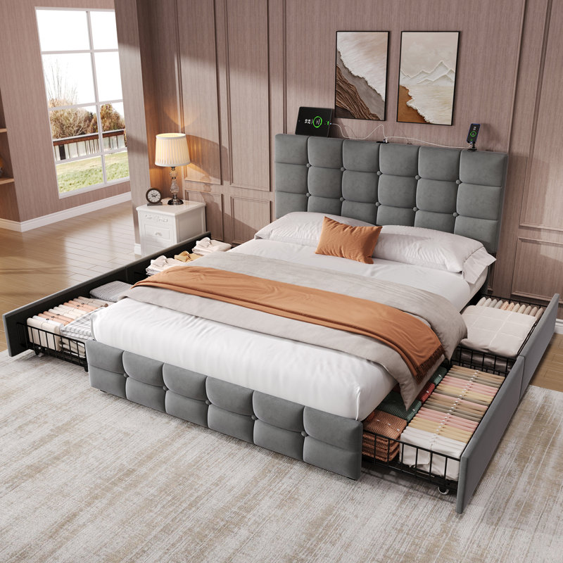 Storage Bed, Grey