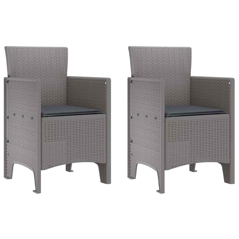 Patio Dining Side Chair, Grey, Light Grey