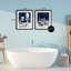 «Blue Bath Floral Interior», ensemble de 2 impressions encadrées sous verre, design par Kim Allen-1401244853-1401244854