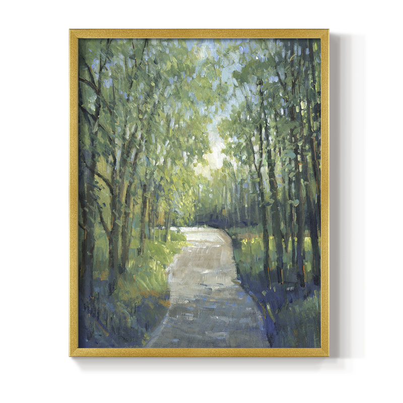 Golden Light Pathway I, reproduction encadrée - bois massif, Or, H 10 po x l 8 po