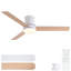 Ventilateur de plafond intelligent à DEL 52 po avec télécommande DC et contrôle Tuya APP pour la chambre à coucher, le salon 1 pièce Contreplaqué blanc