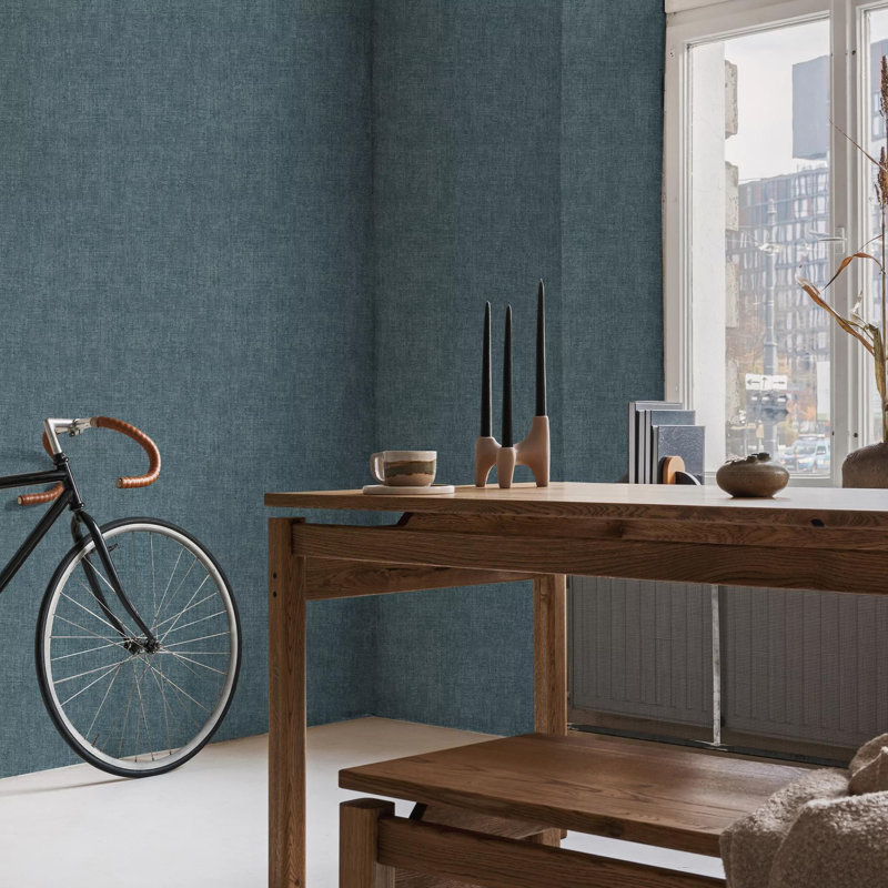 Superfresco Easy Zara Textured Plain Wallpaper, Teal Blue