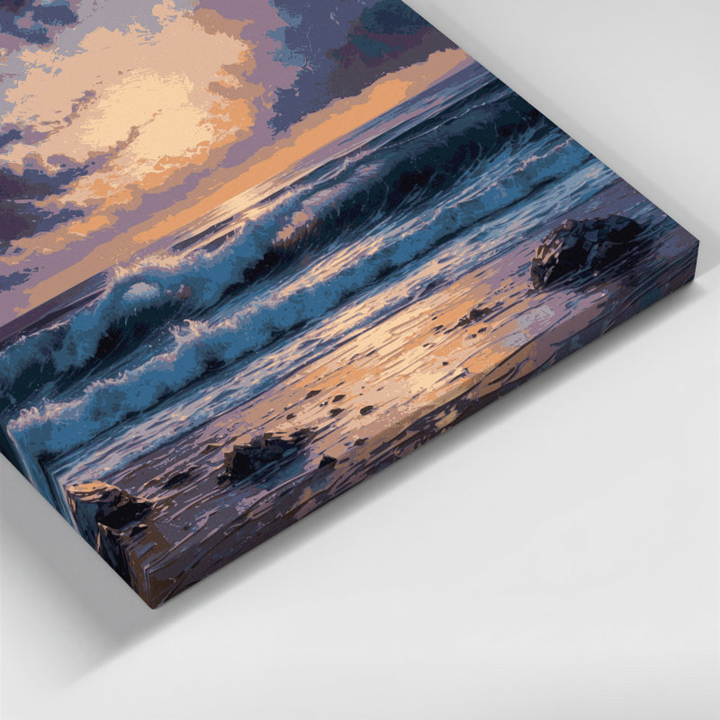 Art mural sur toile Coastal Twilight Shore, H 11 po x l 14 po