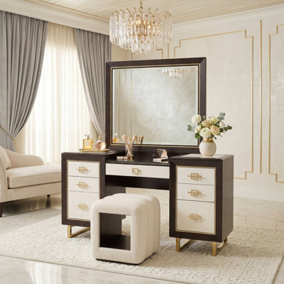Belmont Place Vanity With Mirror & Bench - Espresso