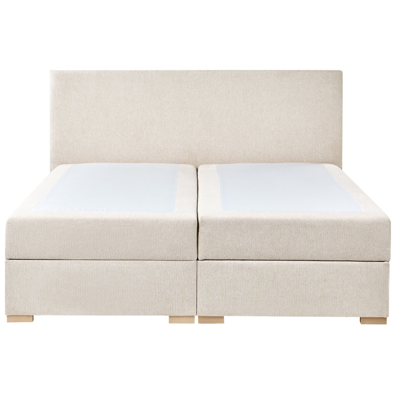 Upholstered Bed with Mattress, Super King (6'), Light Beige