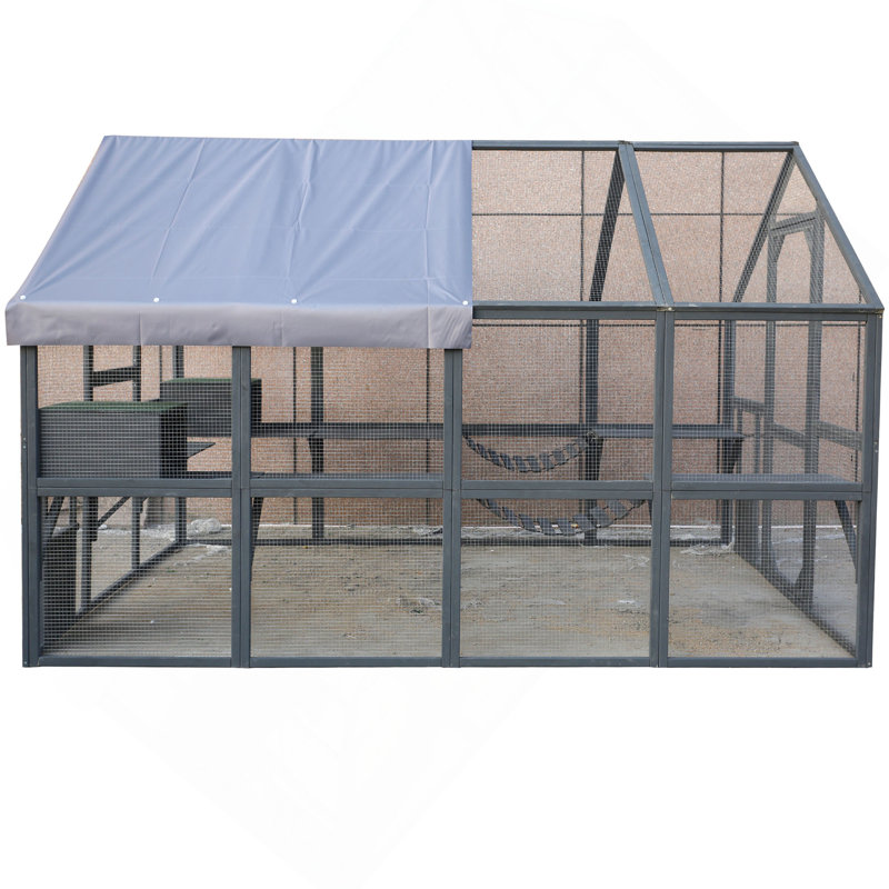 Grande cage à chat en bois pour chat Catio
