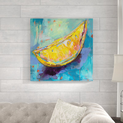 Lemon Wedge by Jeanette Vertentes - Wrapped Canvas Painting