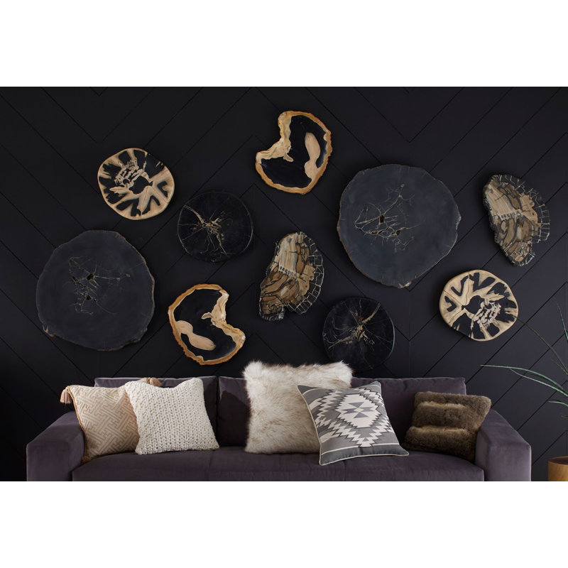 Black and Brown Resin Petrified Wood Wall Décor