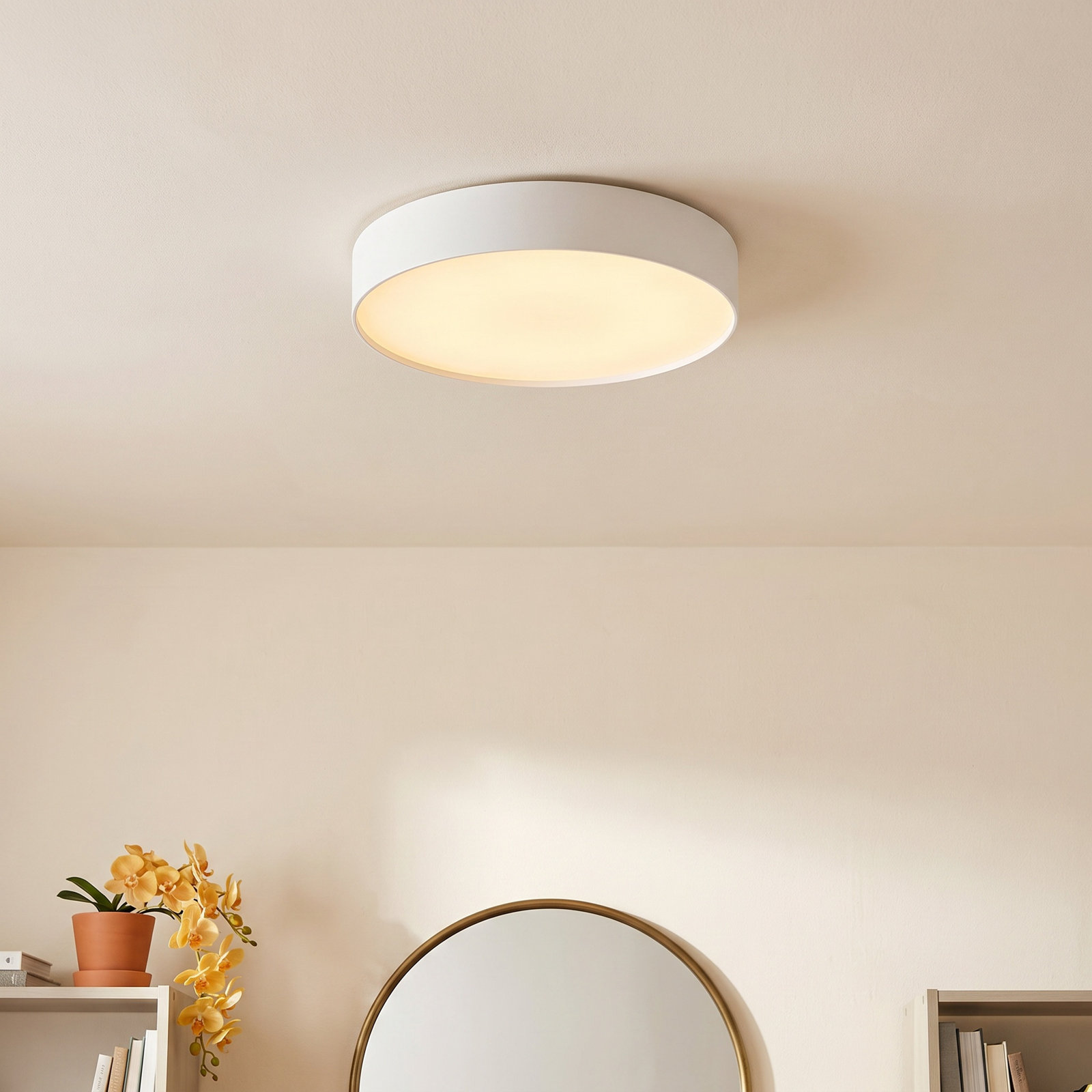 Single Light Flush Mount, White
