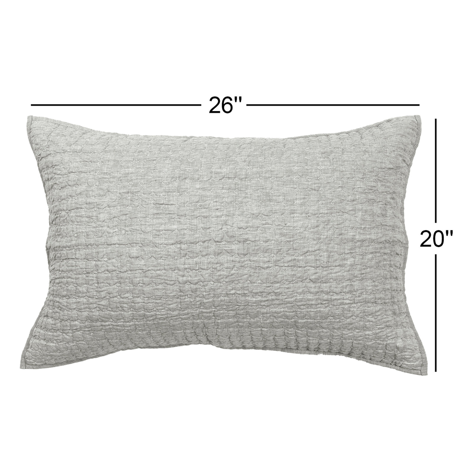 Bahari Linen Shams, King, Gray