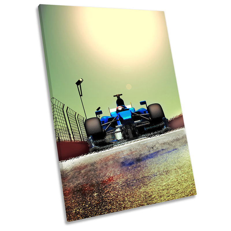 Race Car Fast Formula One Picture - Wrapped Canvas Print, 121.9cm H x 81.3cm W x 4cm D
