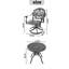 Ensemble de salle à manger 3 pièces en aluminium coulé toutes saisons comprenant 2 chaises pivotantes et une table ronde de 31,50 po avec cadre-1904222666