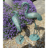 Mackey Crane Pair 77cm & 61cm Aluminum Gold Verdigris