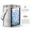 Seau à glace en acier inoxydable à double paroi avec crépine et pinces JoyJolt, 3 litres