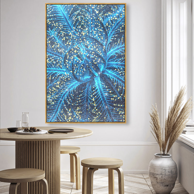 Neon Bloom Print by Oliver Gal, 37"H x 25"W, Gold Floater Frame