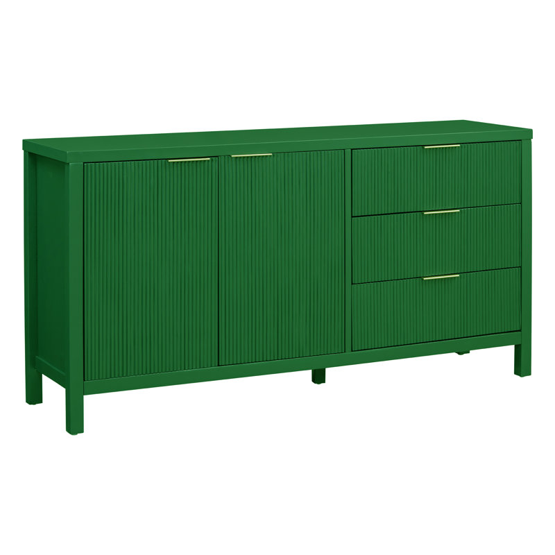 Antun 60‘’W Buffet Cabinet Sideboard With 3 Drawers, Green