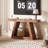 55" Farmhouse Console Table, 2-Tier Wooden Trapezium Sofa Table with Open Shelf, Rustic Entryway Table-883525216