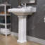 Lavabo de salle de bain piédestal rectangulaire avec trop-plein 23 po ZEAFIVE