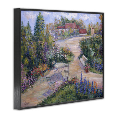 Spring Garden Benches  Framed Giclee Art by Alexi Fine
