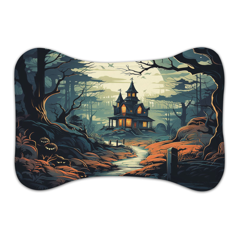 Ghostly Grove - 1 Piece Bone Shape Feeding Mat, XL (18")