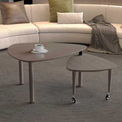 Table basse en bois de salon moderne rotatif à 360 degrés pour le salon Pieds solides avec table de cocktail simple à assembler