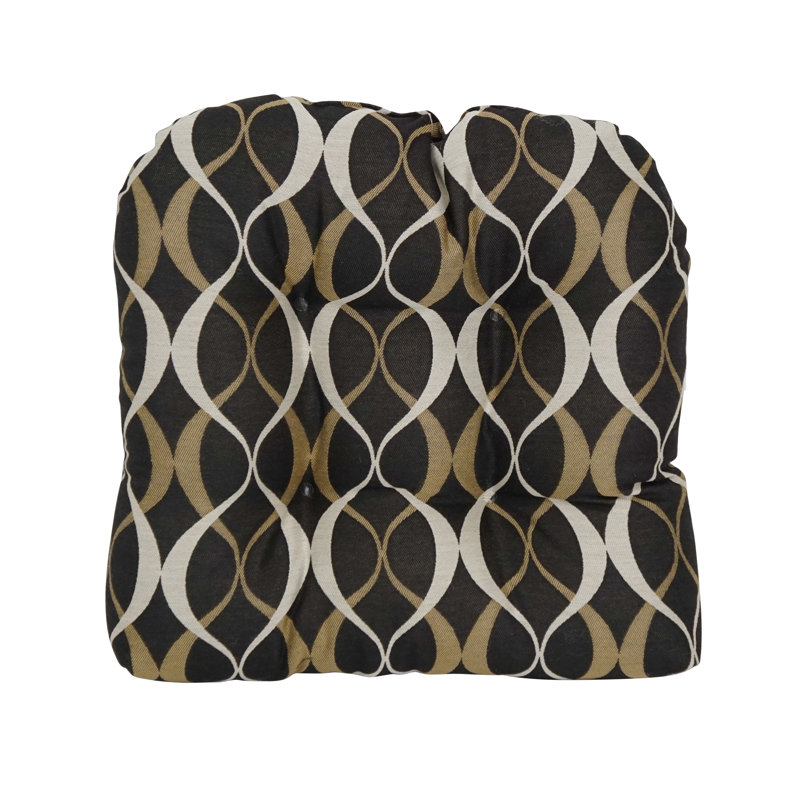 Outdoor 5'' Seat Cushion, Black/Gold