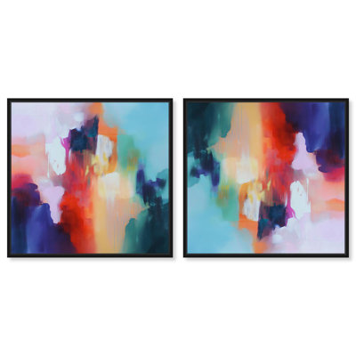 Emberglow II Set Canvas Maximalist Abstract by Art Remedy