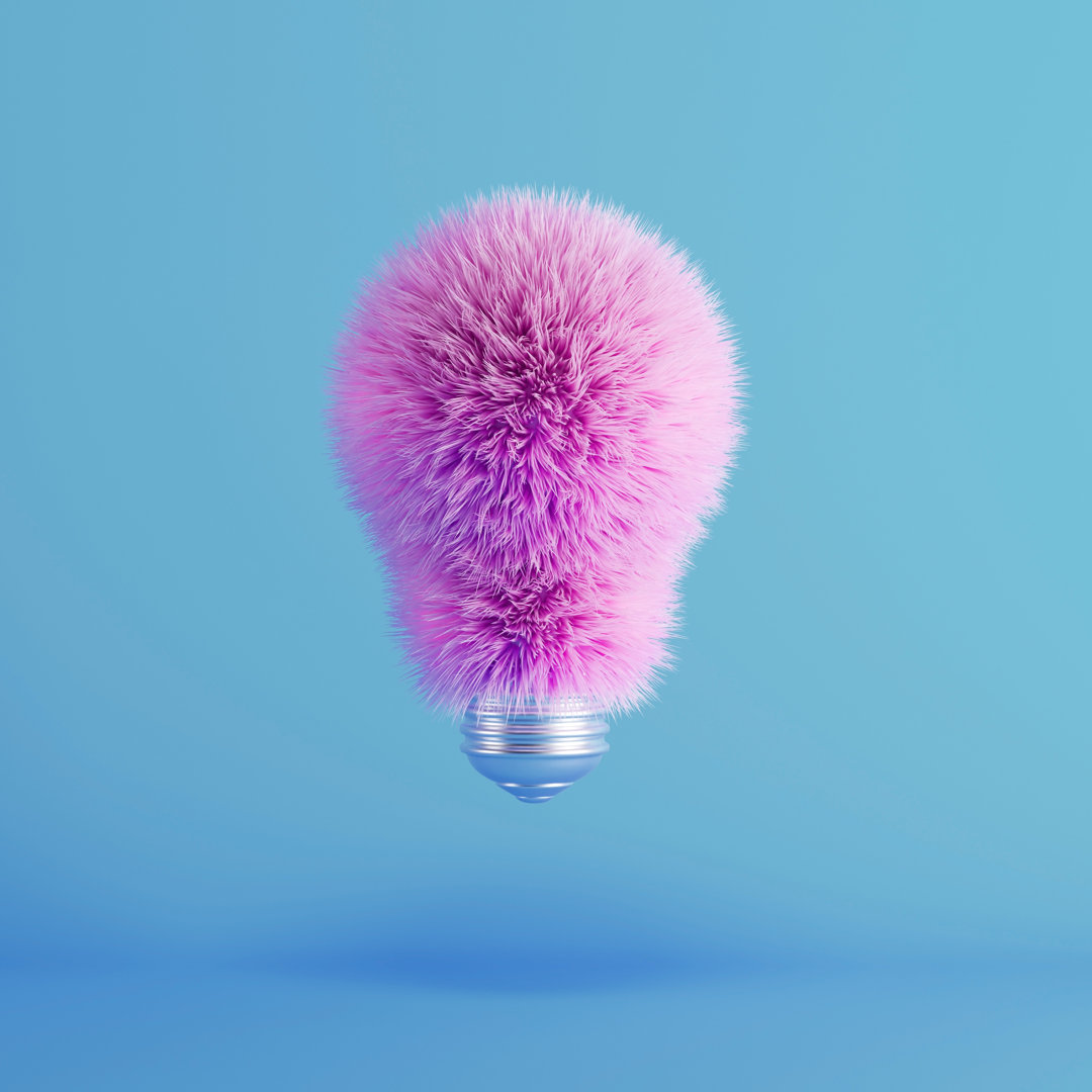 Leinwandbild Pink Fur Light Bulb