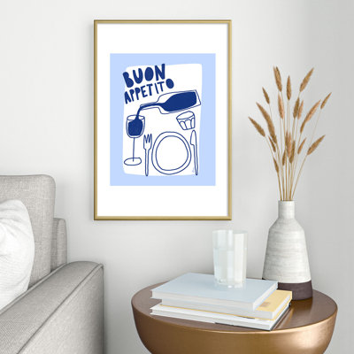 Athenesatelier Buon Appetito Metal Framed Art Print