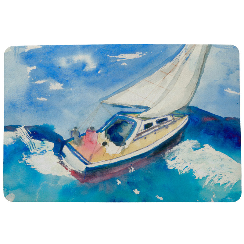 Bateau à voilier 26 po x 18 po tapis de porte extérieur antidérapant Mae