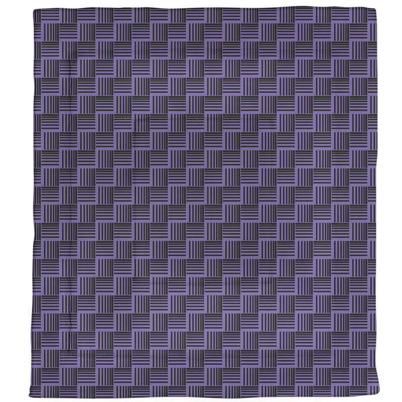 Édredon réversible en microfibre Dana Strider, Édredon très grand, Mauve / rayures noires